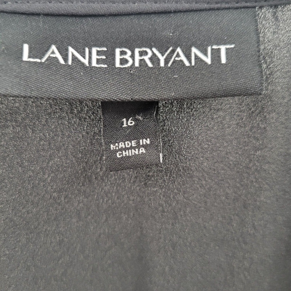 Lane Bryant‎ Black Cold Shoulder Lace Sheer Flare Sleeve Blouse. Size 16 - Picture 3 of 7
